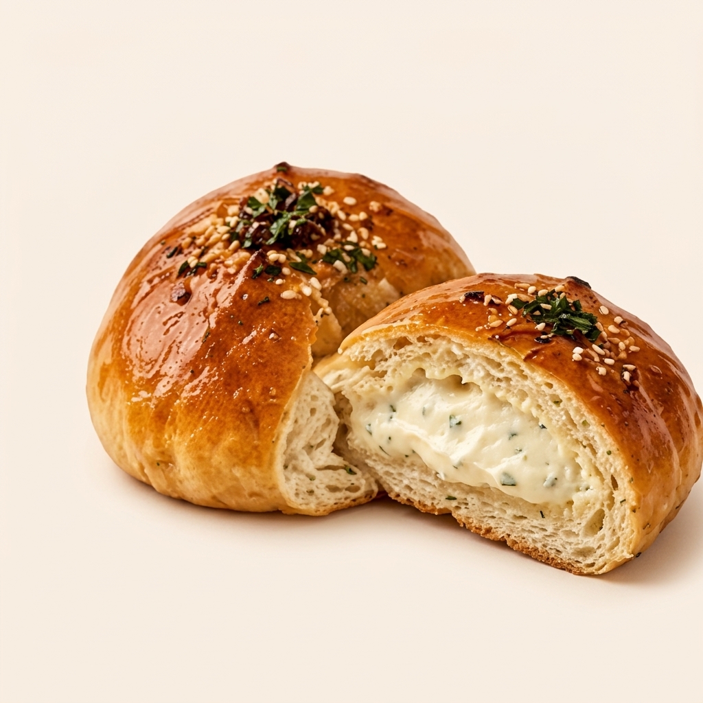 Fresh golden Korean milk buns